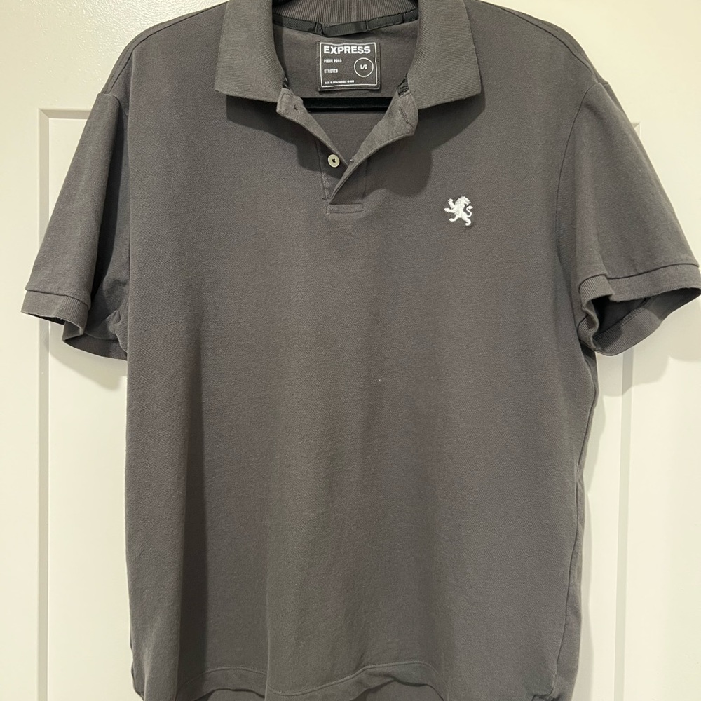 Charcoal gray Express polo